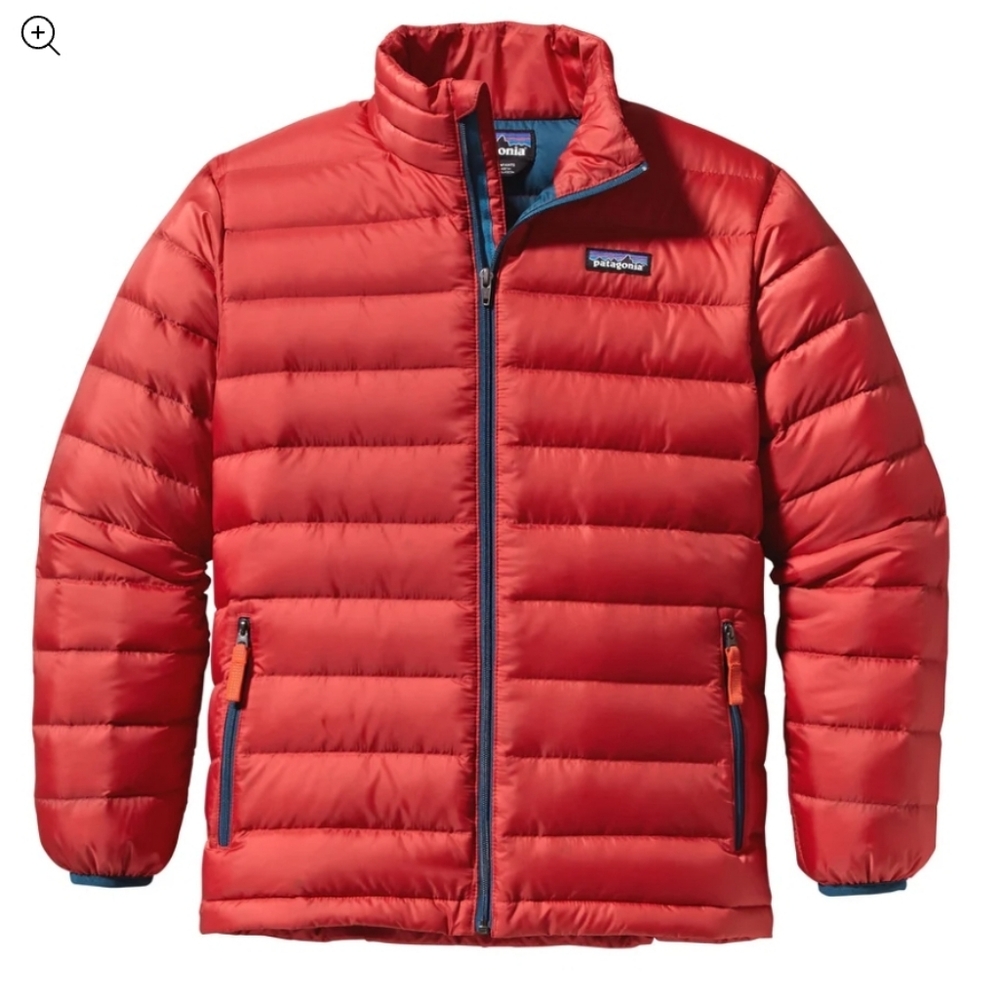 Patagonia boys down sweater red orange medium 10